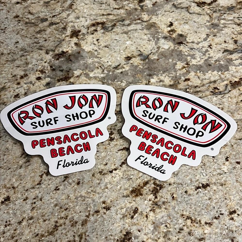 ⭐️3/$15 Ron Jon Surf Shop Pensacola Beach Florida 2 set Stickers Vacation Vibe